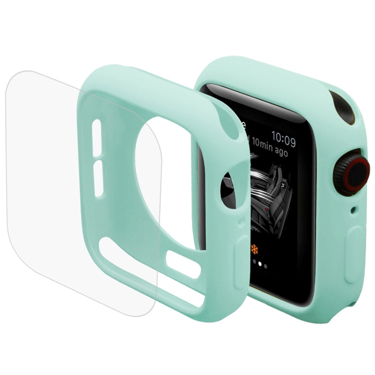 ENKAY halbverkleidete TPU-Schutzhülle + 3D-Vollbild-PET-gebogener, wärmebiegender HD-Displayschutz für Apple Watch Series 5 & 4 44 mm - SmartPhoneZubehör.com