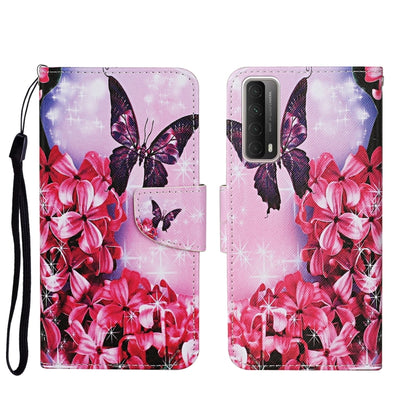 Horizontales Flip-Lederetui mit farbigem Zeichnungsmuster, Halter, Kartenfächern und Brieftasche - SmartPhoneZubehör.com