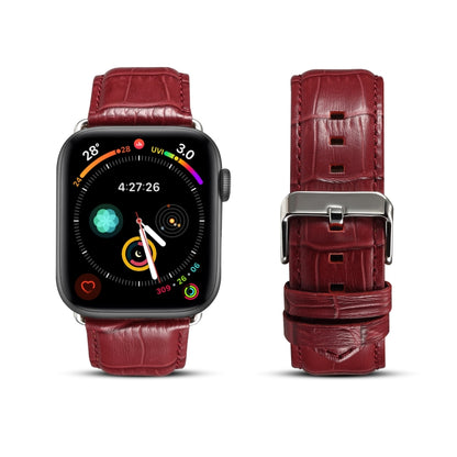 Leder Armband für Apple Watch 38/40/41/42/44/45/46/49 mm Krokostruktur - SmartPhoneZubehör.com