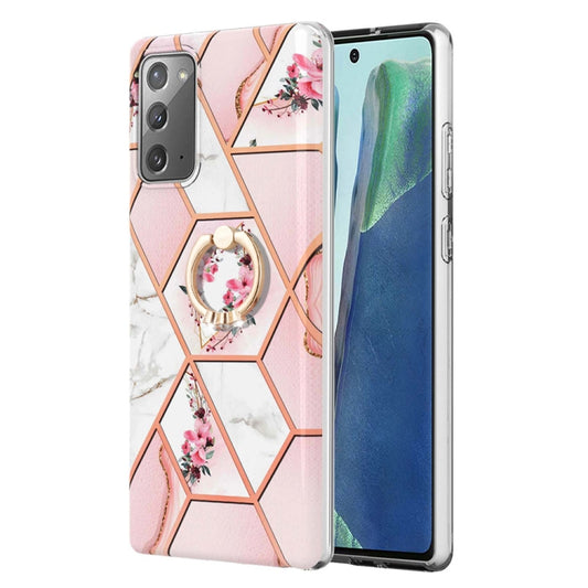 TPU Handy Schutzhülle mit Ringhalter und Marmorblumenmuster, Series 1 - SmartPhoneZubehör.com