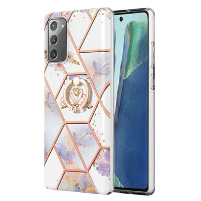 TPU Handy Schutzhülle mit Ringhalter und Marmorblumenmuster, Series 1 - SmartPhoneZubehör.com