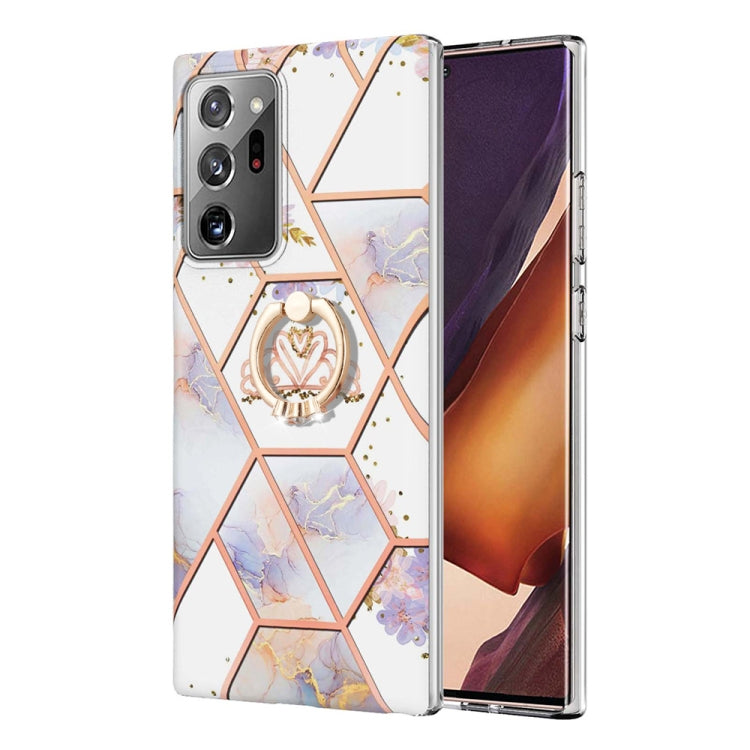 TPU Handy Schutzhülle mit Ringhalter und Marmorblumenmuster, Series 1 - SmartPhoneZubehör.com