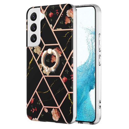 TPU Handy Schutzhülle mit Ringhalter und Marmorblumenmuster, Series 1 - SmartPhoneZubehör.com