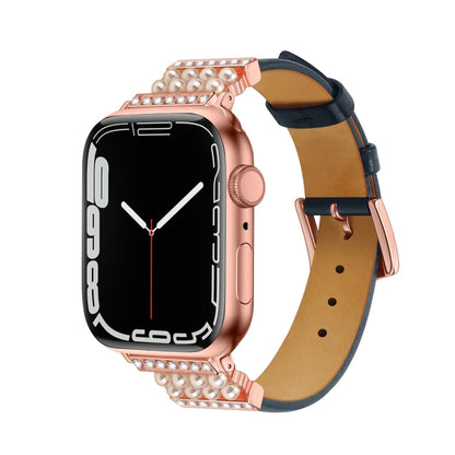 Leder Armband mit Strass für Apple Watch 7 41mm | 6&SE&5&4 40mm | 3&2&1 38mm | 7 45mm | 6&SE&5&4 44mm | 3&2&1 42mm