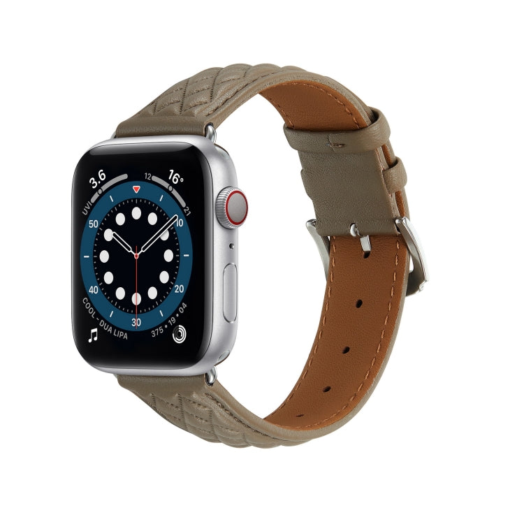 Diamantgitter-Uhrenarmband aus echtem Leder für Apple Watch Series 8&7 41 mm / SE 2&6&SE&5&4 40 mm / 3&2&1 38 mm, For Apple Watch Series 8&7 41mm / SE 2&6&SE&5&4 40mm