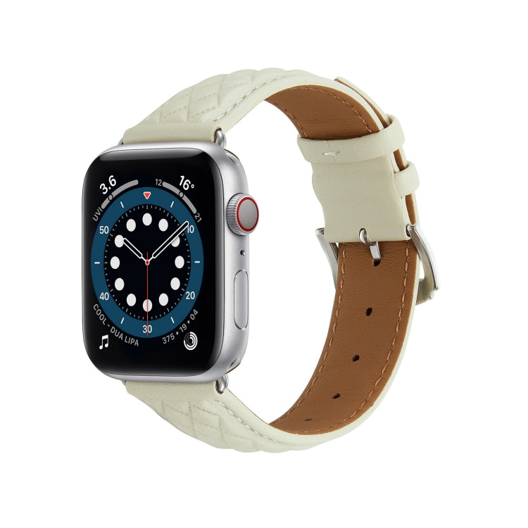 Diamantgitter-Uhrenarmband aus echtem Leder für Apple Watch Series 8&7 41 mm / SE 2&6&SE&5&4 40 mm / 3&2&1 38 mm, For Apple Watch Series 8&7 41mm / SE 2&6&SE&5&4 40mm