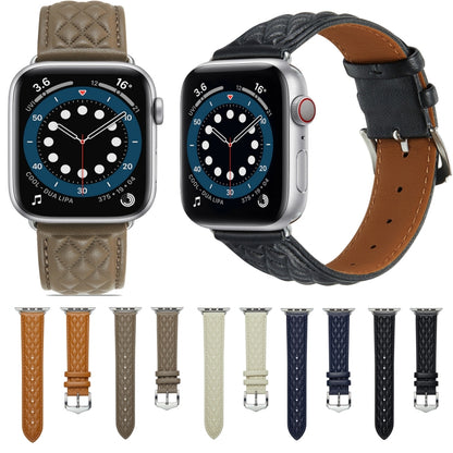 Diamantgitter-Uhrenarmband aus echtem Leder für Apple Watch Ultra 49 mm / Serie 8&7 45 mm / SE 2&6&SE&5&4 44 mm, For Apple Watch Ultra 49mm / Series 8&7 45mm