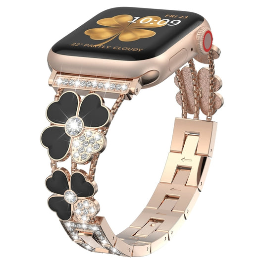 Blütenblatt Strass Armband für Apple Watch SE 2023 44mm | Ultra 49mm | 8 45+41mm | 7 45+41mm