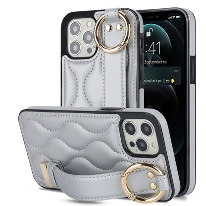 Rutschfeste, vollständig abdeckende Ring PU Leder Handy Schutzhülle mit Halteband, Series 4 - SmartPhoneZubehör.com