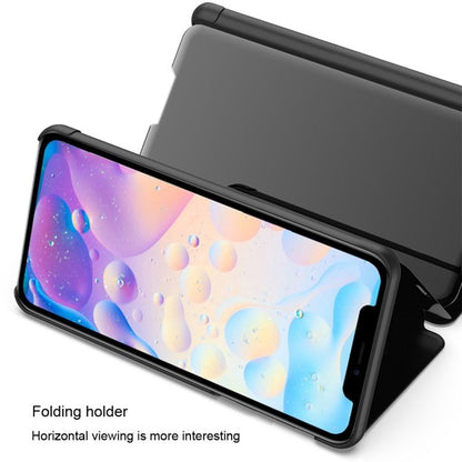 Horizontal Flip Handy Ledertasche mit Halterung und spiegelnder Vorderseite - SmartPhoneZubehör.com