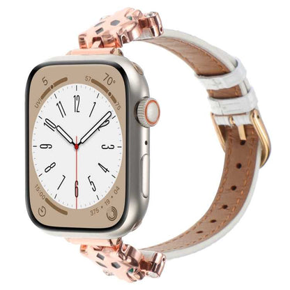 Leder Armband mit Leopardenkopf + Glitzer für Apple Watch 46mm | 49mm | 45mm | 44mm | 42mm | 41mm | 40mm | 38mm