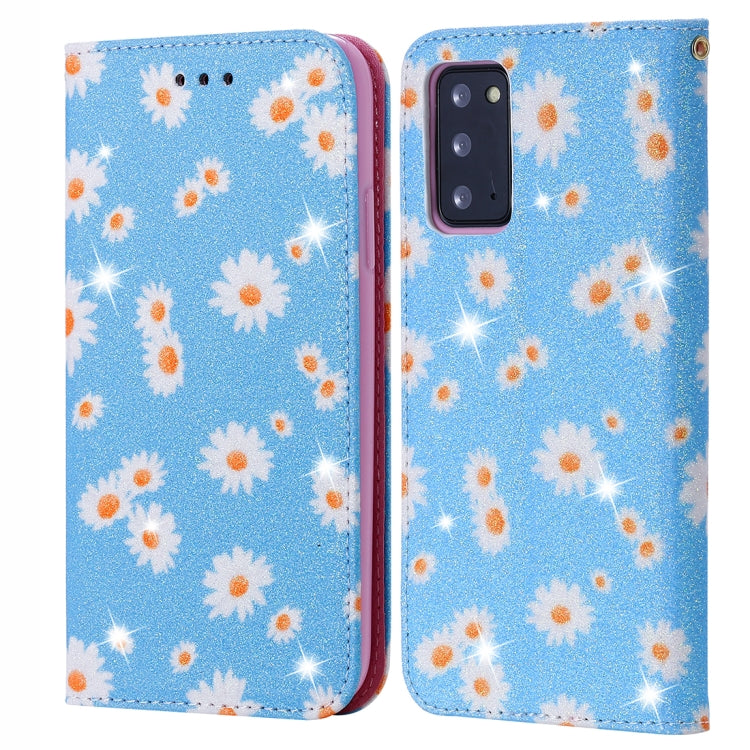 Glitzernde Daisy magnetische horizontale Handy Flip-Ledertasche mit Halter, Kartenfächern und Fotorahmen - SmartPhoneZubehör.com