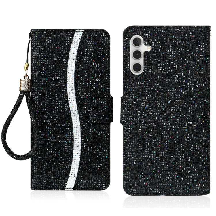 Handyhülle aus Leder mit Glitzerpuder für Samsung Galaxy S25 5G | S25+ 5G | S25 Ultra 5G | S24 FE 5G | S23 FE 5G