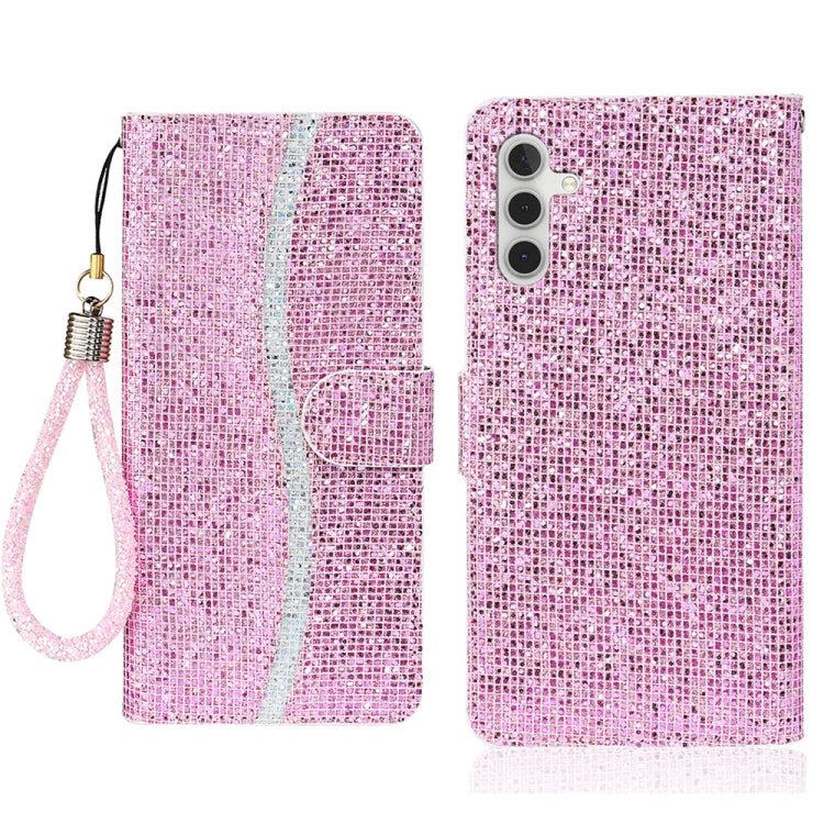 Handyhülle aus Leder mit Glitzerpuder für Samsung Galaxy S25 5G | S25+ 5G | S25 Ultra 5G | S24 FE 5G | S23 FE 5G