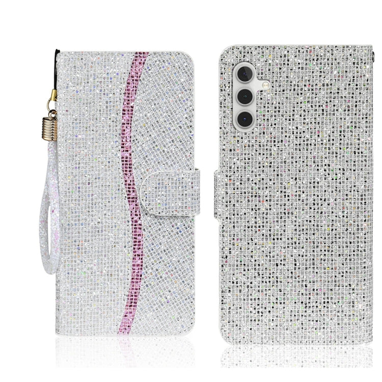 Handyhülle aus Leder mit Glitzerpuder für Samsung Galaxy S25 5G | S25+ 5G | S25 Ultra 5G | S24 FE 5G | S23 FE 5G