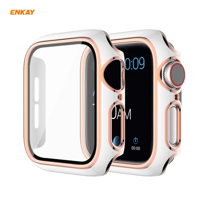 ENKAY  Galvanisiertes PC-Schutzhülle mit vollständiger Abdeckung + Schutzglas aus gehärtetem Glas für Apple Watch Series 6 / 5 / 4 / SE 40 mm - SmartPhoneZubehör.com