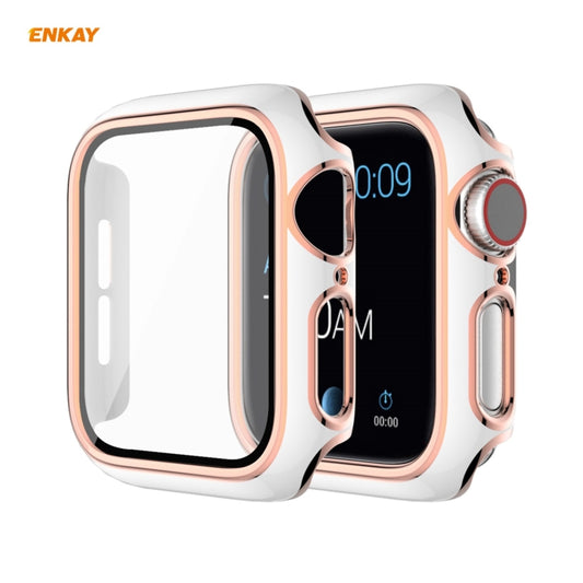 ENKAY  Galvanisiertes PC-Schutzhülle mit vollständiger Abdeckung + Schutzglas aus gehärtetem Glas für Apple Watch Series 6 / 5 / 4 / SE 40 mm - SmartPhoneZubehör.com