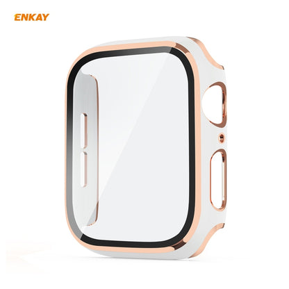 ENKAY  Galvanisiertes PC-Schutzhülle mit vollständiger Abdeckung + Schutzglas aus gehärtetem Glas für Apple Watch Series 6 / 5 / 4 / SE 40 mm - SmartPhoneZubehör.com