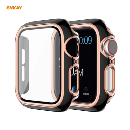 ENKAY  Galvanisiertes PC-Schutzhülle mit vollständiger Abdeckung + Schutzglas aus gehärtetem Glas für Apple Watch Series 6 / 5 / 4 / SE 40 mm - SmartPhoneZubehör.com