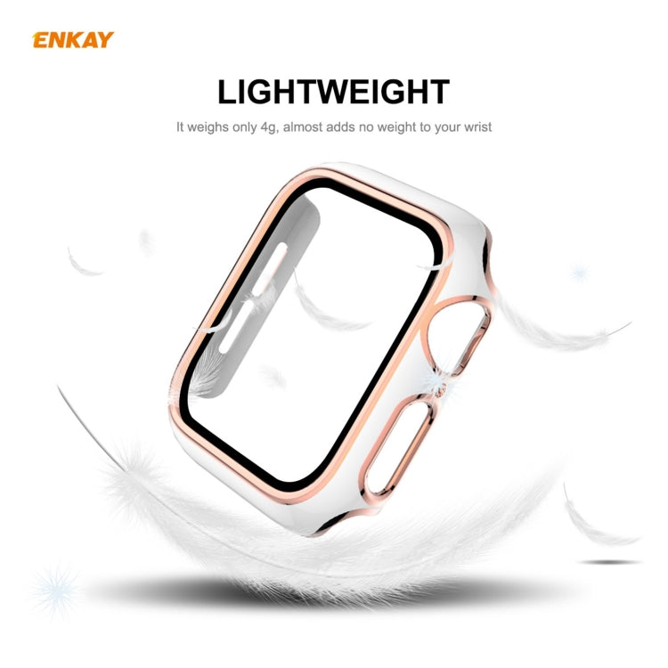 ENKAY  Galvanisiertes PC-Schutzhülle mit vollständiger Abdeckung + Schutzglas aus gehärtetem Glas für Apple Watch Series 6 / 5 / 4 / SE 40 mm - SmartPhoneZubehör.com