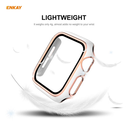 ENKAY  Galvanisiertes PC-Schutzhülle mit vollständiger Abdeckung + Schutzglas aus gehärtetem Glas für Apple Watch Series 6 / 5 / 4 / SE 40 mm - SmartPhoneZubehör.com