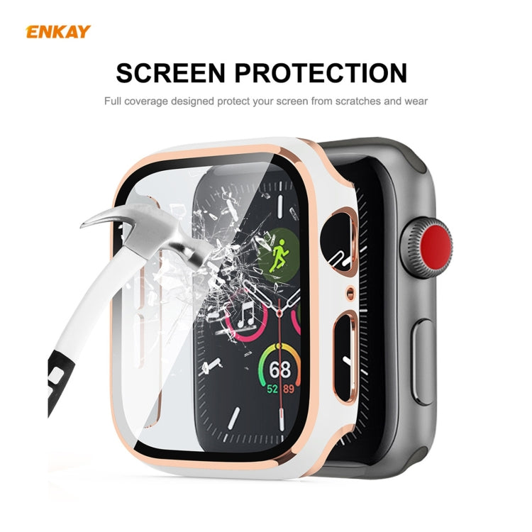 ENKAY  Galvanisiertes PC-Schutzhülle mit vollständiger Abdeckung + Schutzglas aus gehärtetem Glas für Apple Watch Series 6 / 5 / 4 / SE 40 mm - SmartPhoneZubehör.com