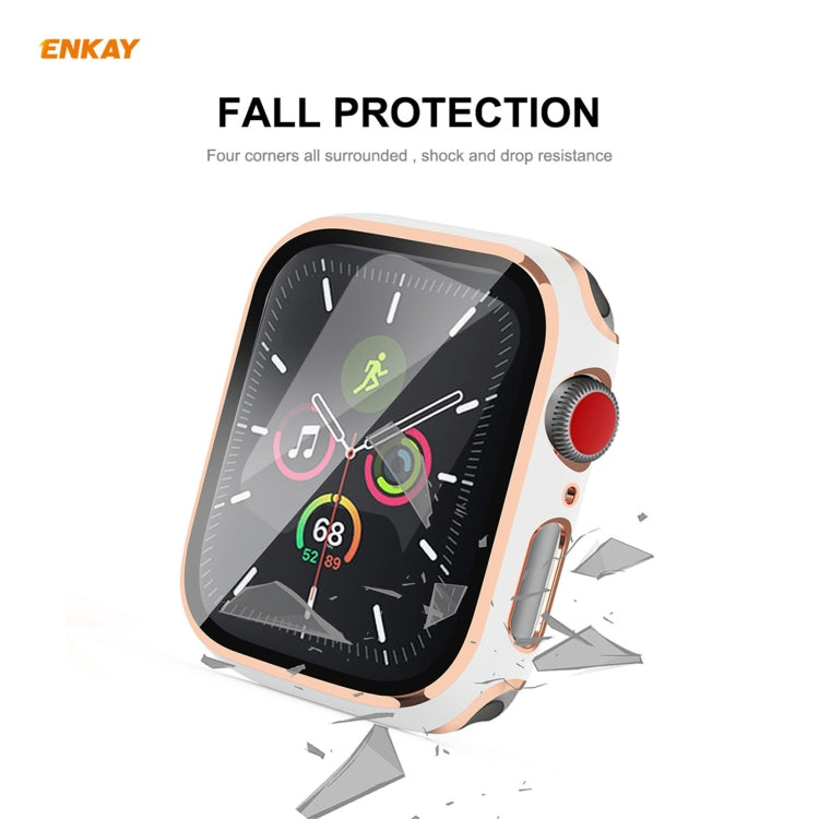 ENKAY  Galvanisiertes PC-Schutzhülle mit vollständiger Abdeckung + Schutzglas aus gehärtetem Glas für Apple Watch Series 6 / 5 / 4 / SE 40 mm - SmartPhoneZubehör.com