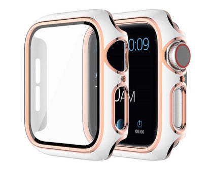 ENKAY Galvanisiertes PC-Schutzhülle mit vollständiger Abdeckung + Schutzglas aus gehärtetem Glas für Apple Watch Series 6 / 5 / 4 / SE 44 mm - SmartPhoneZubehör.com