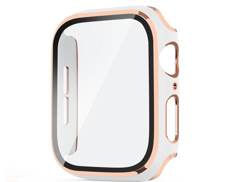 ENKAY Galvanisiertes PC-Schutzhülle mit vollständiger Abdeckung + Schutzglas aus gehärtetem Glas für Apple Watch Series 6 / 5 / 4 / SE 44 mm - SmartPhoneZubehör.com