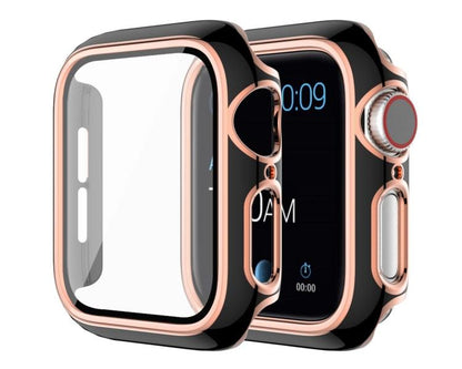 ENKAY Galvanisiertes PC-Schutzhülle mit vollständiger Abdeckung + Schutzglas aus gehärtetem Glas für Apple Watch Series 6 / 5 / 4 / SE 44 mm - SmartPhoneZubehör.com