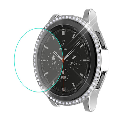 ENKAY Strass PC Schutzhülle mit Schutzglas für Samsung Galaxy Watch4 Classic 46 mm