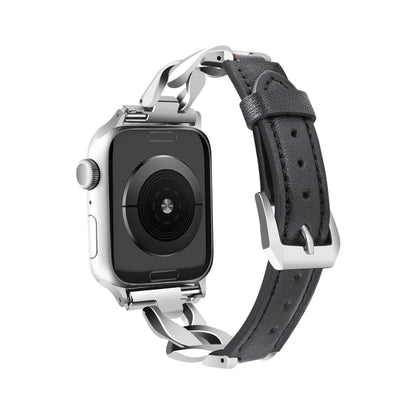 Leder Strass Armband für Apple Watch SE 2023 44mm | SE 2023 40mm | Ultra 2 49mm | 9 45mm | 9 41mm | Ultra 49mm