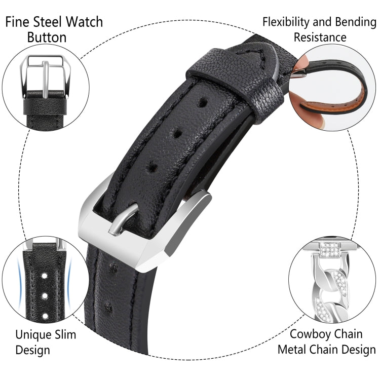 Leder Strass Armband für Apple Watch SE 2023 44mm | SE 2023 40mm | Ultra 2 49mm | 9 45mm | 9 41mm | Ultra 49mm