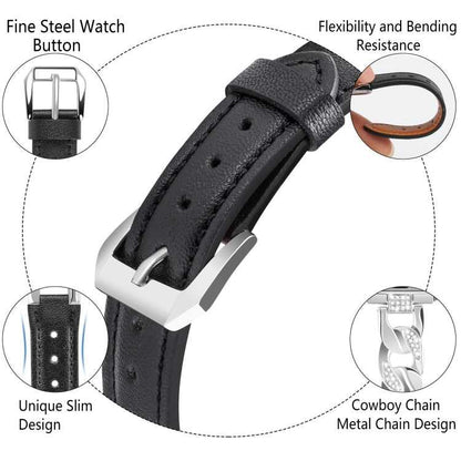 Leder Strass Armband für Apple Watch 8 41mm | 8 45mm | SE 2022 40mm | SE 2022 44mm | 7 41mm | 7 45mm