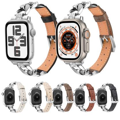 Leder Strass Armband für Apple Watch SE 2023 44mm | SE 2023 40mm | Ultra 2 49mm | 9 45mm | 9 41mm | Ultra 49mm