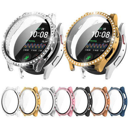 Strass PC Schutzhülle mit Schutzglas für Samsung Galaxy Watch 7 44mm | Galaxy Watch 7 40mm