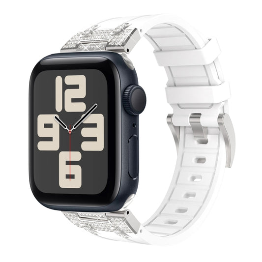 Silikon Armband mit Strass für Apple Watch SE 2023 44mm | Ultra 2 49mm | 9 45mm | Ultra 49mm | 8 45mm