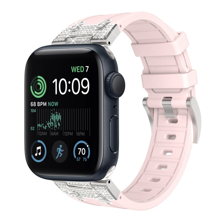 Silikon Armband mit Strass für Apple Watch SE 2022 44mm | 7 45mm | 6 44mm | 5 44mm | 4 44mm