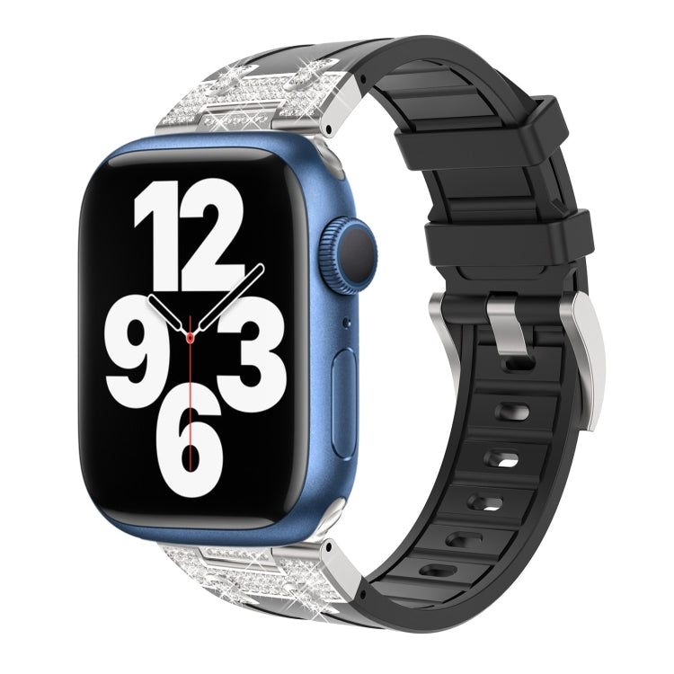 Silikon Armband mit Strass für Apple Watch SE 2022 44mm | 7 45mm | 6 44mm | 5 44mm | 4 44mm