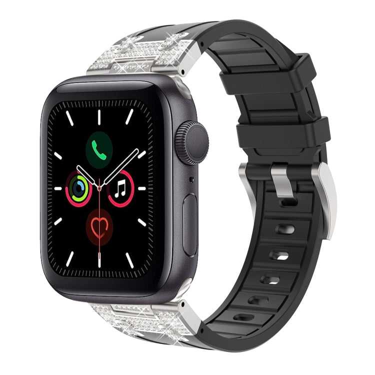 Silikon Armband mit Strass für Apple Watch SE 2022 44mm | 7 45mm | 6 44mm | 5 44mm | 4 44mm