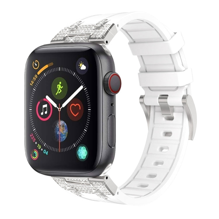 Silikon Armband mit Strass für Apple Watch SE 2022 44mm | 7 45mm | 6 44mm | 5 44mm | 4 44mm