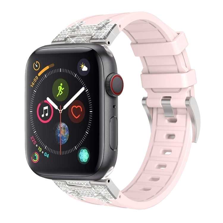 Silikon Armband mit Strass für Apple Watch SE 2022 44mm | 7 45mm | 6 44mm | 5 44mm | 4 44mm