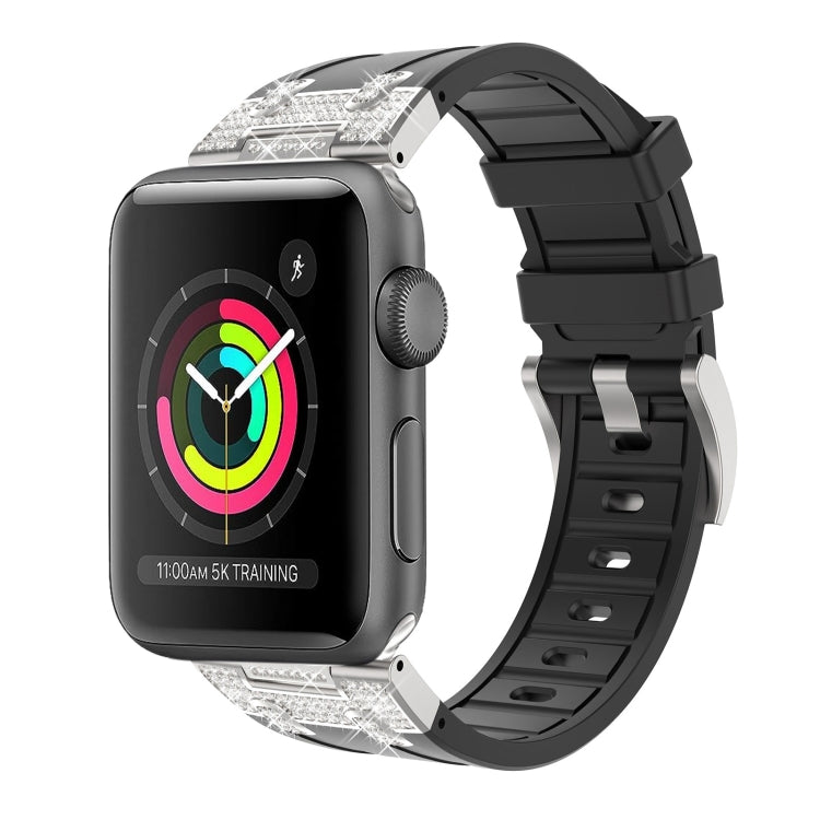 Silikon Armband mit Strass für Apple Watch 3 42mm