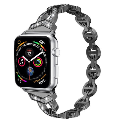 Strass Edelstahlarmband und Alu für Apple Watch Serie 3 & 2 & 1 38 mm