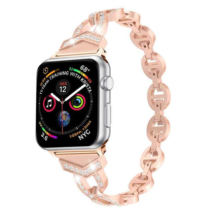 Strass Edelstahlarmband und Alu für Apple Watch Serie 3 & 2 & 1 38 mm