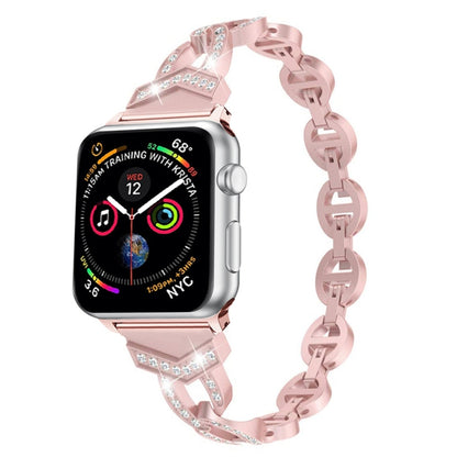 Strass Edelstahlarmband und Alu für Apple Watch Serie 3 & 2 & 1 38 mm