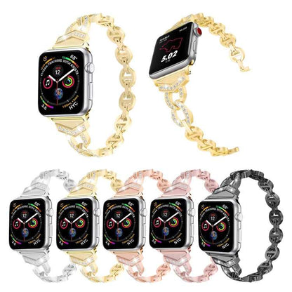 Strass Edelstahlarmband und Alu für Apple Watch Serie 3 & 2 & 1 38 mm