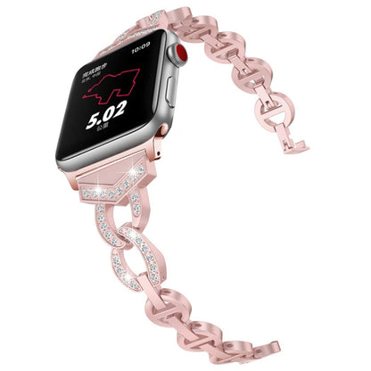 Strass Edelstahlarmband und Alu für Apple Watch Serie 3 & 2 & 1 42 mm